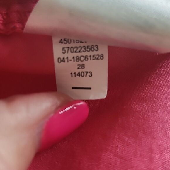 Chico's Hot Pink Cropped Cargo Pants, Cuffed, Side Pockets, 10 - Picture 7 of 7